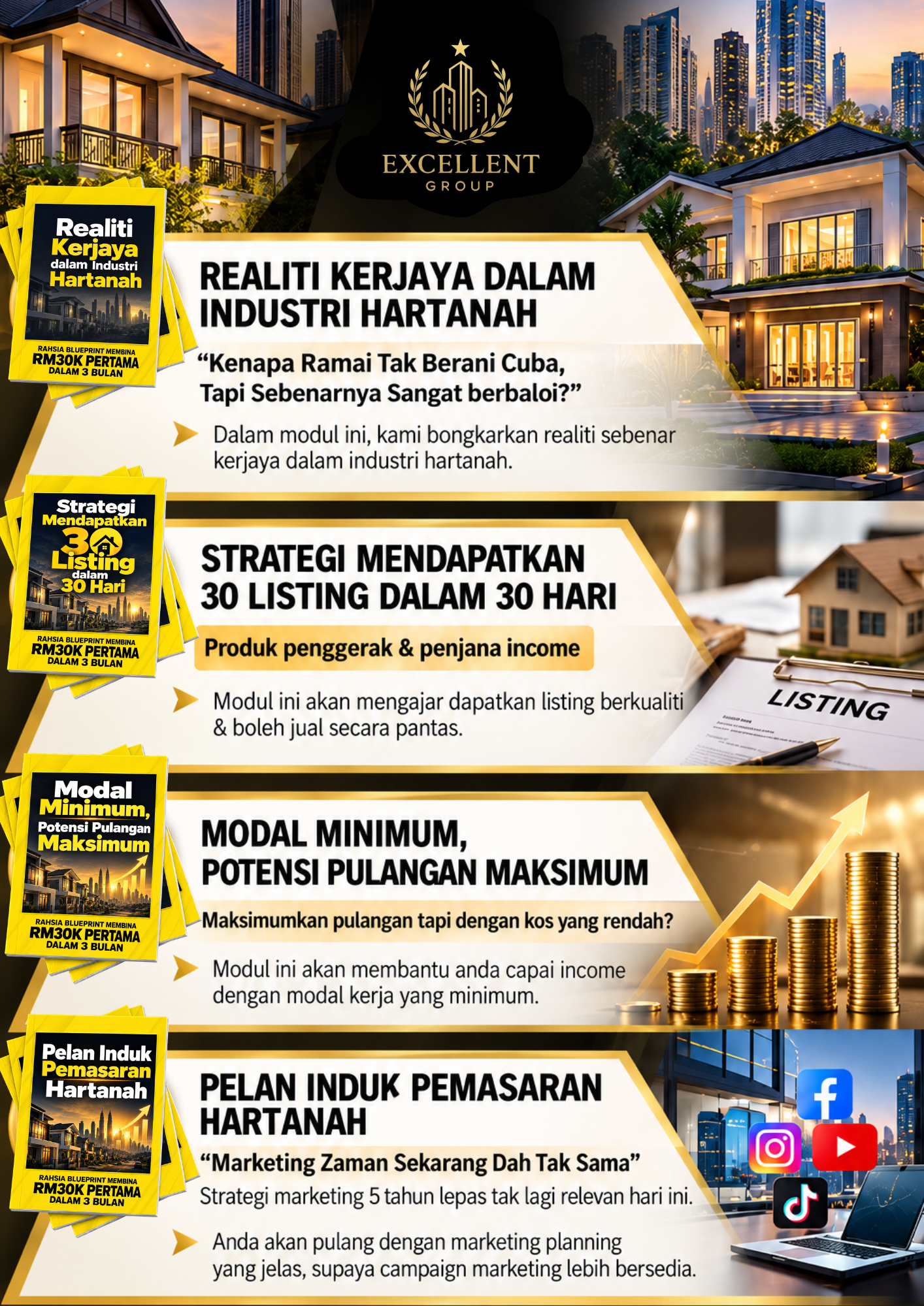 Halaman booklet tentang strategi menjana RM30k dalam tiga bulan